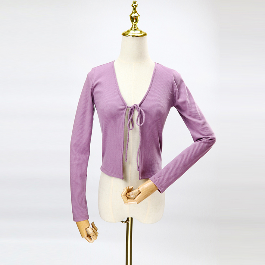 Purple Knit Cardigan with Straps