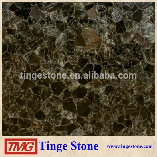 SMOKY QUARTZ DARK Stone Slab Semi-Precious Stone For Luxury Building