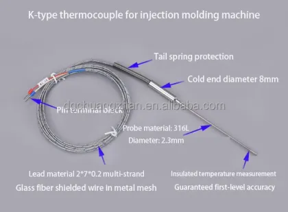 High Precision, High Temperature Resistant K Type Thermocouple M6M8 Screw Probe