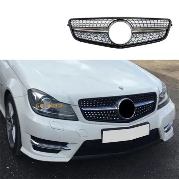 W204 Grille ABS Diamond Star Front Bumper Grill for Mercedes Benz C Class 2008-2013
