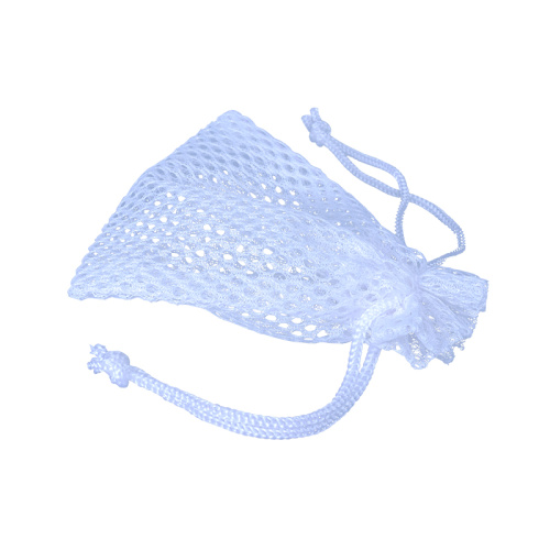 Custom white cosmetic candy  mesh drawstring bag
