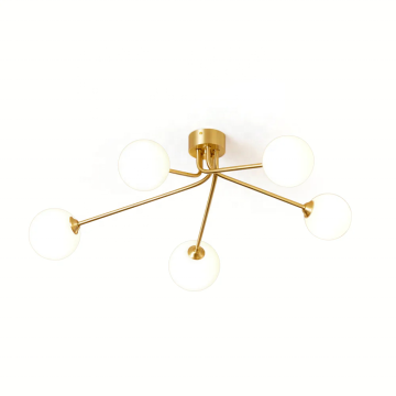 Moderne einfache luxuriöse Kupfer Deckenlampe für Schlafzimmer