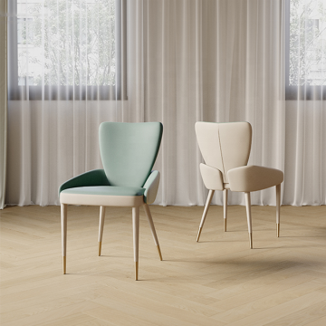 Unique Modern Luxury Dining Chair with Metal Legs and PU Leather