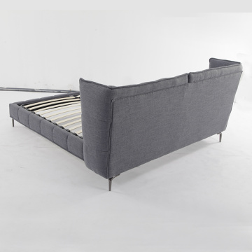 Stylish Fabric Upholstered Stainless Steel Bed