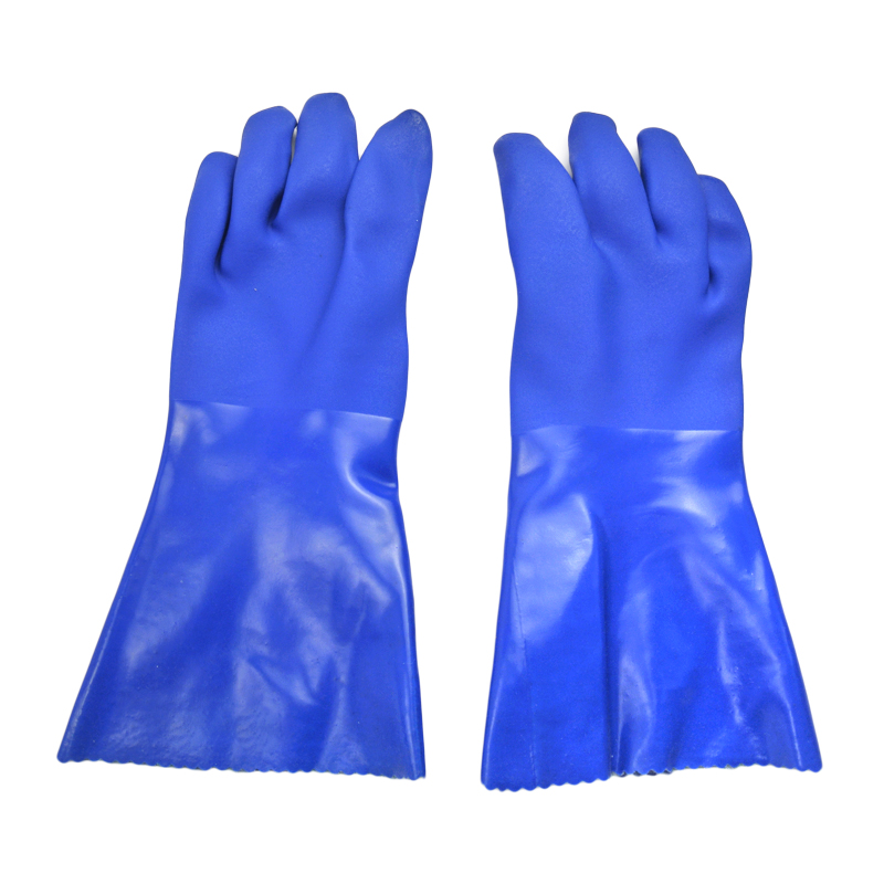 Guantes con recubrimiento de PVC azul 14 &#39;&#39;