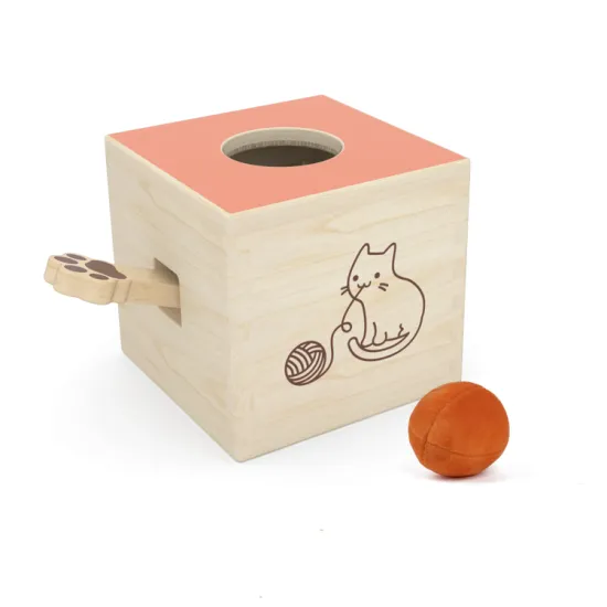 Natural Wooden Interactive Educational Toys for Babies and Cats