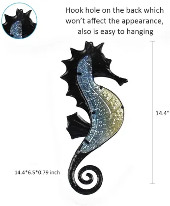 Metal and Glass Seahorse Wall Decor