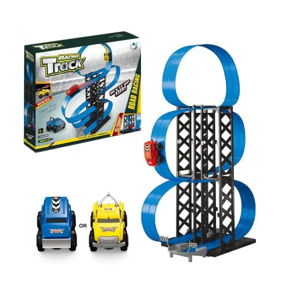 2023 Pull-Back Magnetic Assembled Race Car Track: High-Speed Slot Car Toy