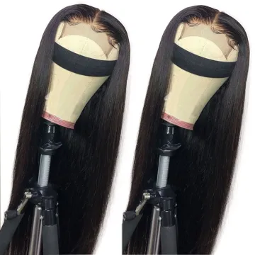 180% Density Unprocessed Original Real Human Long Hair Lace Front Cuticle Aligned Wig