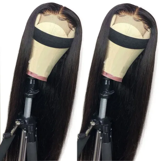 180% Density Unprocessed Original Real Human Long Hair Lace Front Cuticle Aligned Wig