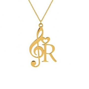 Yiwu Aceon Stainless Steel Music Note Hollow Heart Personalized Necklace