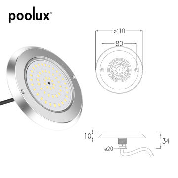 Poolux 2022 슈퍼 슬림 10mm 수영장 조명