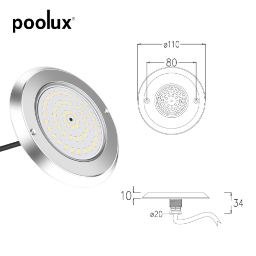 Poolux 2022 Luz de piscina súper delgada de 10 mm