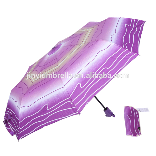 Promotional automatic open and close pretty design 3 fold compact umbrella with case