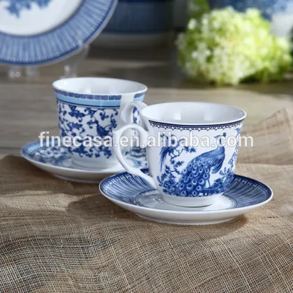 250CC Elegant Blue and White Chinese Porcelain Tea Cup