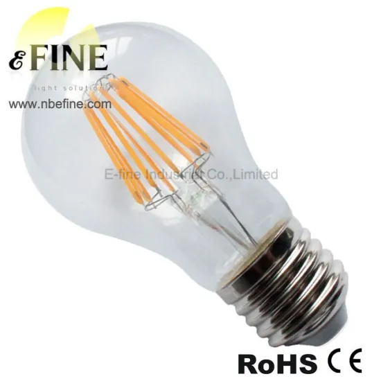 8W A60 e27 bulb led filament lighting