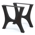 أرجل طاولة معدنية سوداء مصنوعة يدويًا على شكل حرف H