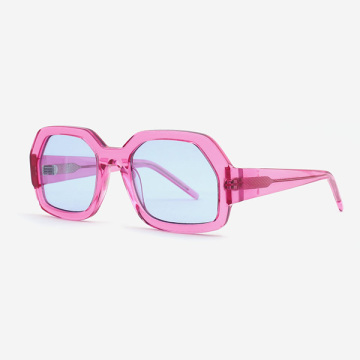 Polygon and Dimensional Acetate female Sunglasses