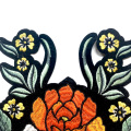 Oranje stoffen 3d borduurwerk bloemen patches