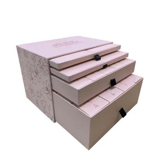 Holiday advent calendar packaging box with 4 drawers