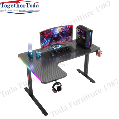 Custom Computer Racing RGB Light Gamer Table Home Office Led Lights Pc Gaming Computer Table Manufactory