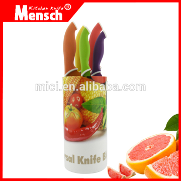 4pcs Colorful handle non-stick coating chef knife