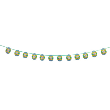 Blue Easter egg shape bunting banner