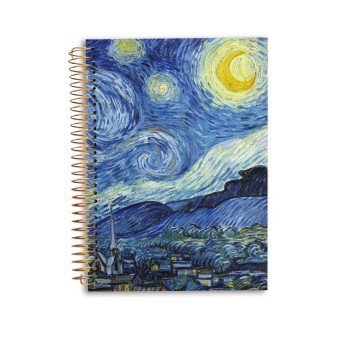 Joytop B5 Spiral Van Gogh Notebook - 150 Sheets, 300 Pages