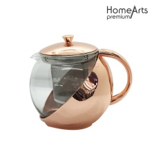Caffè e teiera in vetro oro rosa
