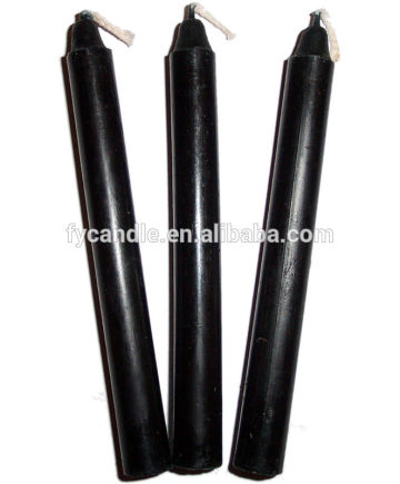 wholesale 6pcs polybag pack cheap paraffine Wax unscented black candles