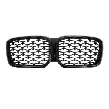 2022 New All Black Front Bumper Grill Diamond Meteor Style Racing Grille for BMW X3/X4 G01/G02/LCI