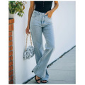 kvinnors avslappnade byxor slits jeans