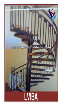 Decorative Wrought Iron Spiral Stairs with Handrailing, Spiral Staircase