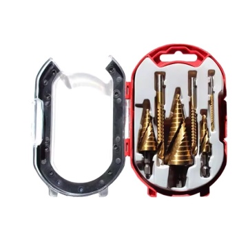 6-piece high speed steel (HSS) spiral flute hex shank pagoda bor set: alat listrik untuk logam dan pengeboran kayu dengan tepi gigi gergaji