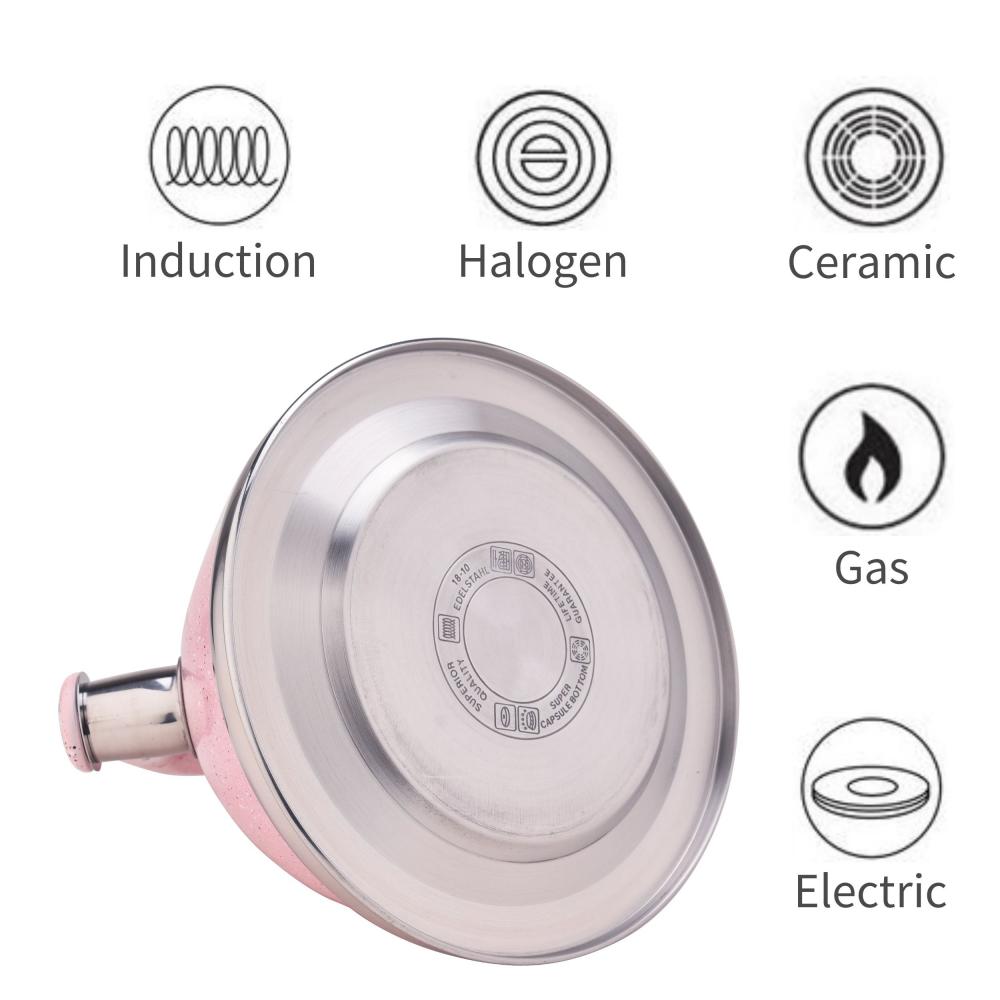 Pink Whistling Stovetop Water Kettle