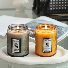 Складзеная шкляная шкляная свечка з ароматэрапіяй з вечкам