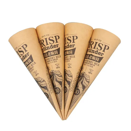 Custom Printing Disposable Ice Cream Paper Cones