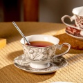 New Tea Cup Set Luxury Ceramic Cappuccino Cups Bone Tea Cup Set and Saucer Porcelain Coffee Mug