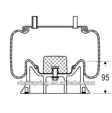 GRANNING 703180-01 natural rubber air bag suspension spring/ W01-358-9556 air ride suspension system spare parts alloy piston
