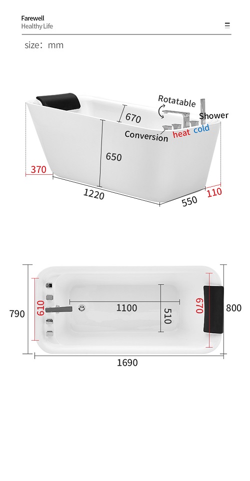 freestanding solid surface resin bathroom bathtub for adults