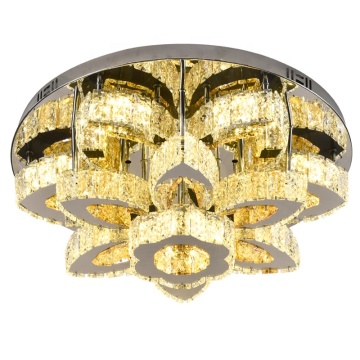 Gold Color Glass Crystal Chandelier Liontin Light for Living Room Home Decoration