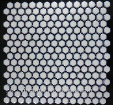 hot sale small white change hexagon ceramic mosaic tile
