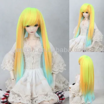 Cute synthetic BJD color mixing doll hair wigs BJDW-0040