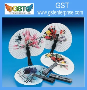 Asian Paper Folding Fans Assortment 6.75 inches