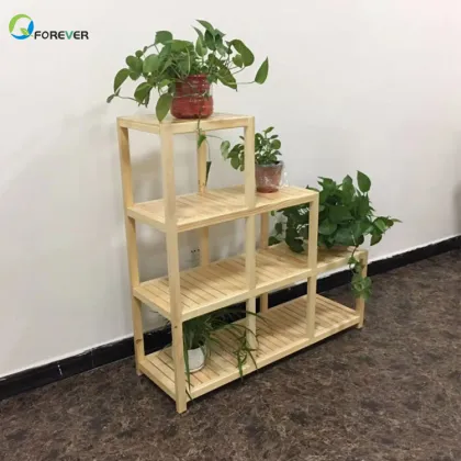 Wooden Green Plant Children Wood Frame Flower Pot Stand