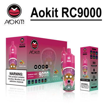Aokit RC9000Puffs RGB Light mesh coil disposable vape