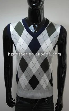 Fashion sleeveless sweater vest for men