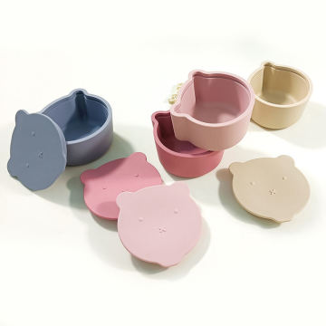Bear Face 蓋付きシリコンスナック容器