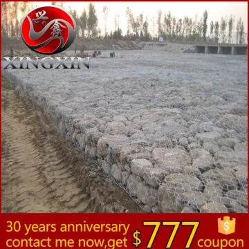 ISO9001 galvanized hexagonal gabion basket stone cage