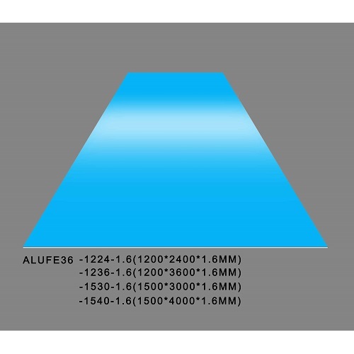 Placa de chapa de aluminio azul brillante proceso 1,6 mm